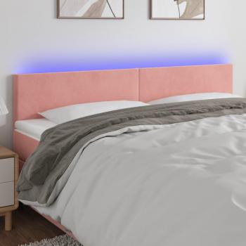 Cabecero con led de terciopelo rosa 200x5x78/88 cm Vidaxl Rosa