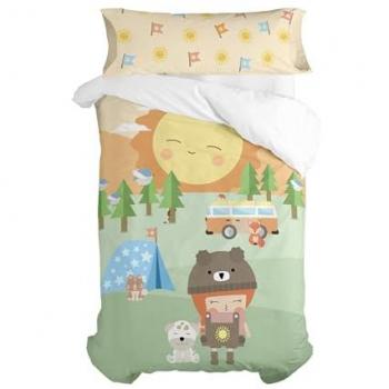 Juego Nórdico Camping Multicolor 2 Piezas 180x220 cm (Cama 105) 100% Algodón Calidad 150 TC Fabricado en España