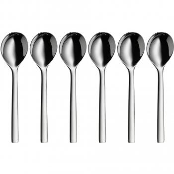 Set de 6 cucharas para consomé Nuova de WMF, 17 cm, acero inoxidable Cromargan 18/10, aptas para lavavajillas