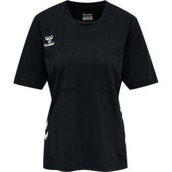 Camiseta de manga corta para mujer Hummel hml referee chevron con diseño chevron, tejido ligero y transpirable, corte clásico, logo de Hummel en el pecho