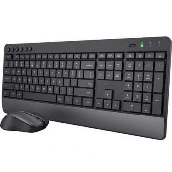 Ensemble Confort Clavier y Ratón Inalámbrico Trust Trezo - Diseño Ergonómico, Silencioso, Duración de Batería de 48 Meses, Conexión 2.4 GHz, Configuración