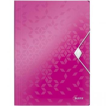 Carpeta Leitz Wow con gomas y solapas de polipropileno, tamaño Din A4, color fucsia