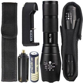 Koly Linterna Zoomable del Cree T6 X800 táctico LED del cargador de batería de la antorcha de la lámpara de la batería