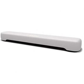 Yamaha Barra de sonido blanca C20A – Altavoz compacto con sonido envolvente y subwoofer integrado para graves profundos – Bluetooth compatible para transmisión inalámbrica de música.