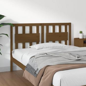 Cabecero para cama de madera maciza de pino en color miel, dimensiones 125,5x4x100 cm