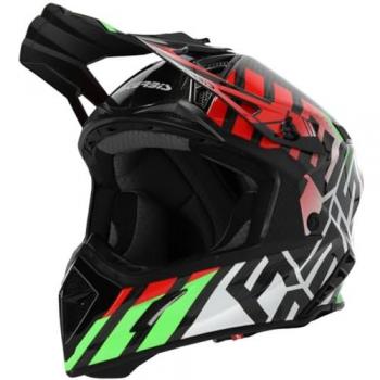 Casco de motocross Acerbis Steel Carbon Negro Rojo Verde XS
