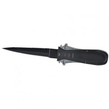 Cuchillo de Seguridad Seacsub Sharp Negro, Hoja de 9 cm, Revestimiento Protector, Adultos Unisex