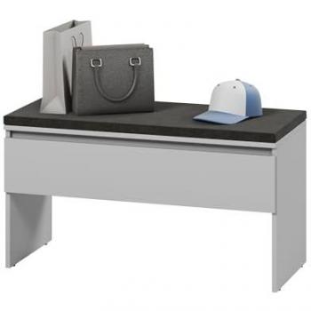Zapatero Fresno AU105, Gris, 92x50x40cm, Aglomerado Laminado con Asiento