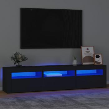 Mueble de TV con luces LED 180x35x40 cm, Mueble de Salón, Mueble Televisor, Mesa de TV, color negro