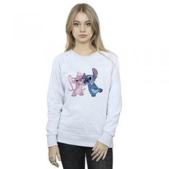 Sudadera Lilo & Stitch Kisses para Mujer - Gris - Talla 2XL