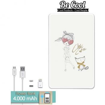 Becool® - Batería Externa Power Bank 4000 mah + Gratis 1 cable USB-MicroUsb