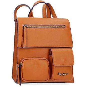 Pepe Jeans Zoe Bolso Mochila Marrón 23x24x9 cms Piel Sintética
