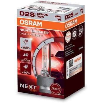 Bombilla para Automóvil OSRAM XENARC NIGHT BREAKER LASER D2S, 35 W, HID xenón, 200% más brillo, incluye 1 unidad en caja plegable