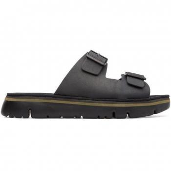 CAMPER Oruga Sandals for Men in Black Smooth Leather, Size 43