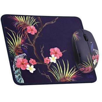 Paquete de Ratón Inalámbrico y Alfombrilla Ergonómica Tropic Morado