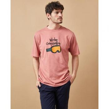 Camiseta Altonadock rosa palo de manga corta para hombre con serigrafía en el delantero