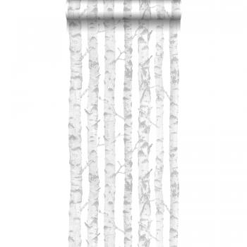 Wallpaper Birch Trunks Silver and White - 138944 - from ESTAhome.nl