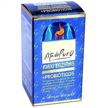 Tong-il - Maxi Enzimas + Probioticos Estado Puro - 40 Cáps. Vegetales - 18 Enzimas Digestivas, Probióticos, Prebióticos y Calcio - Mejora la digestión y la Absorción de Nutrientes - Apto Veganos