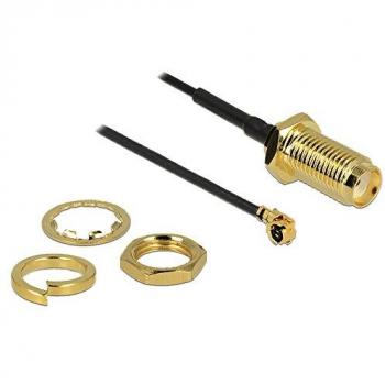 Cable de Antena RF Delock 89433 0,05m con Conector Hembra SMA a Conector Macho MHF/U.FL