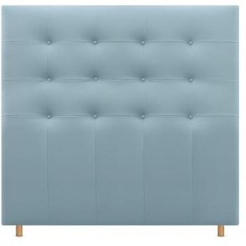 Cabecero Capitoné hasta el Suelo 145cm Tapizado en Polipiel Celeste para Camas de 120/135/140 cm - Dhome