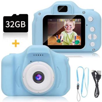 Cámara Digital Infantil con Pantalla Táctil de 2 Pulgadas, Fotos de 8.0 Megapíxeles y Vídeo en 1080P, Incluye Tarjeta TF de 32G