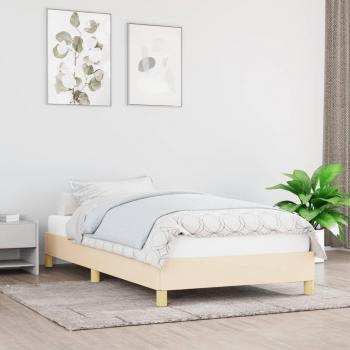 Estructura de cama en tela color crema 80x200 cm