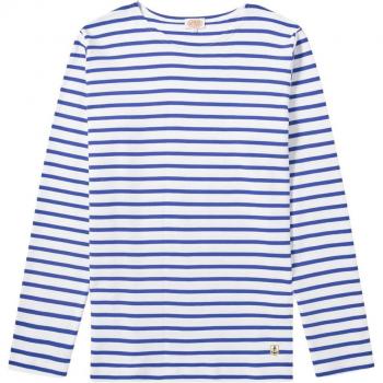 Armor-Lux Heritage Striped Marinière Sweater for Men, White/Star, XS