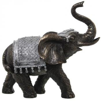 Figura Decorativa Elefante Plateado Plástico 14 x 27 x 26 cm Alexandra House Living