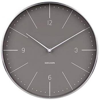Karlsson Normann Reloj de Pared, Acero, Gris, Talla única