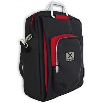 Approx APPNBST15BR - Maletín de diseño para portátil de hasta 15.6”, Color Negro y Rojo