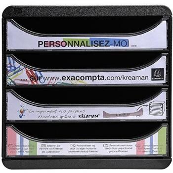 Exacompta 310423D - Caja organizadora, 4 cajones, color transparente