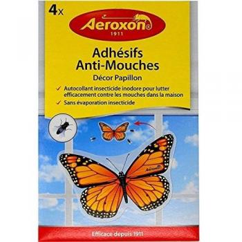 AEROXON - Mata moscas insecticida Juego de 4 insecticidas adhesivas para ventanas