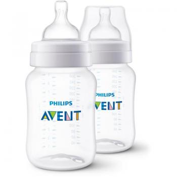 Philips Avent Anti-Colic Baby Bottle Set, 2-Pack, 260 ml