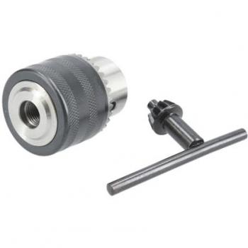 Portabrocas con llave Ferrestock 1/2 - Portabrocas para taladro, incluye llave para ajuste, compatible con diferentes modelos de taladros, fabricado en acero de alta resistencia, diseño ergonómico para
