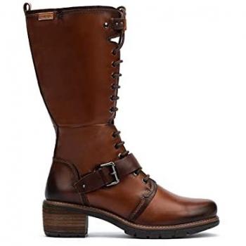 Pikolinos San Sebastia Women's Calfskin Leather Zip Up Knee High Boots - Brown