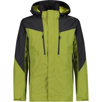 Chaqueta de senderismo con capucha y cremallera CMP impermeable para hombre color verde tamaño 48