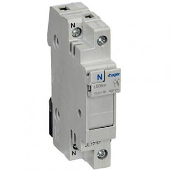 Hager - Portafusible 10,3x38 32a 1 polo+neutro