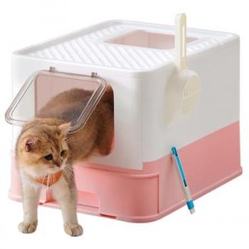 Arenero para Gatos Grandes con Bandeja Extraíble, Incluye Pala y Cepillo, Carga Hasta 15 kg, Sistema Antifiltración y Antiescapes, Varios Colores Disponibles