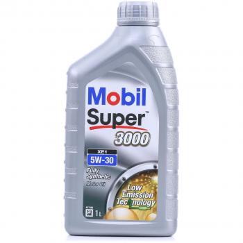 Aceite de motor MOBIL Super 3000 XE1 5W30 1L, lubricante sintético, viscosidad 5W30, compatible con motores diésel y gasolina, mejora el rendimiento del motor, protección contra el