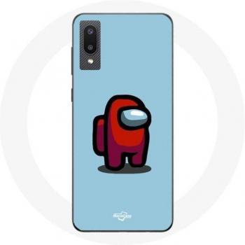 Funda para Samsung Galaxy A02 Among Us Videojuego Fondo Azul