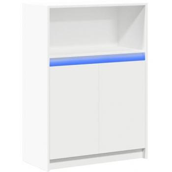 Aparador con LED madera de ingeniería blanco 72x34x100 cm Vidaxl
