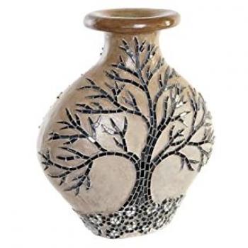 Jarrón DKD Home Decor Árbol Cristal Negro Beige Terracota (30 x 15 x 33,5 cm)