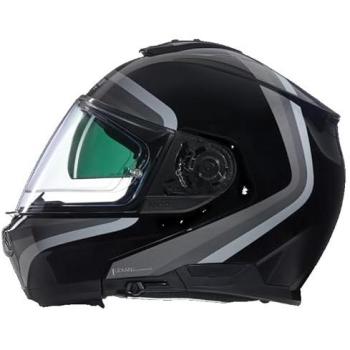 Casco Moto Modular Nolan N100-6 Assoluto Negro/Plata Talla XS