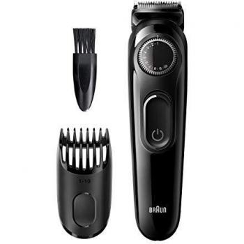 Braun Recortadora De Barba BT3222 Recortadora De Barba Y Cortapelos Para Hombre, 20 Ajustes De Longitud, Negro