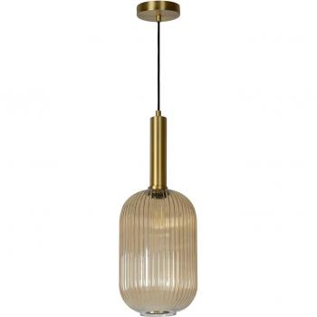 Lámpara colgante de vidrio Maloto, Ø 20 cm, ámbar