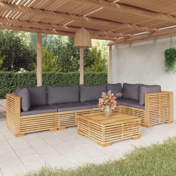 vidaXL 6-Piece Garden Lounge Set with Cushions Solid Teak Wood