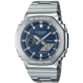 Reloj Hombre Casio G-Shock OAK G-STEEL PETROL BLUE, resistente a golpes, diseño deportivo, cronómetro, alarma, luz LED, resistencia al agua hasta 200 metros, correa de resina y esfera anal