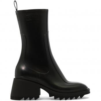 Chloé Women's Betty Rain Boots, Black, Size 39 (EU) / Size 9 (US), Heeled, Block Heel, Platform