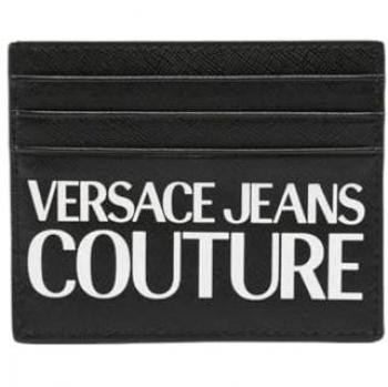 Versace Jeans Couture Black Saffiano Leather Men's Wallet with Logo