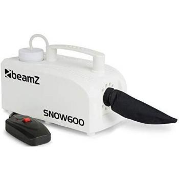 BEAMZ SNOW600 - Máquina de nieve, efecto copo de nieve muy realista, no deja rastros en el suelo, mando a distancia con cable, depósito de 300 ml, fácil de transportar